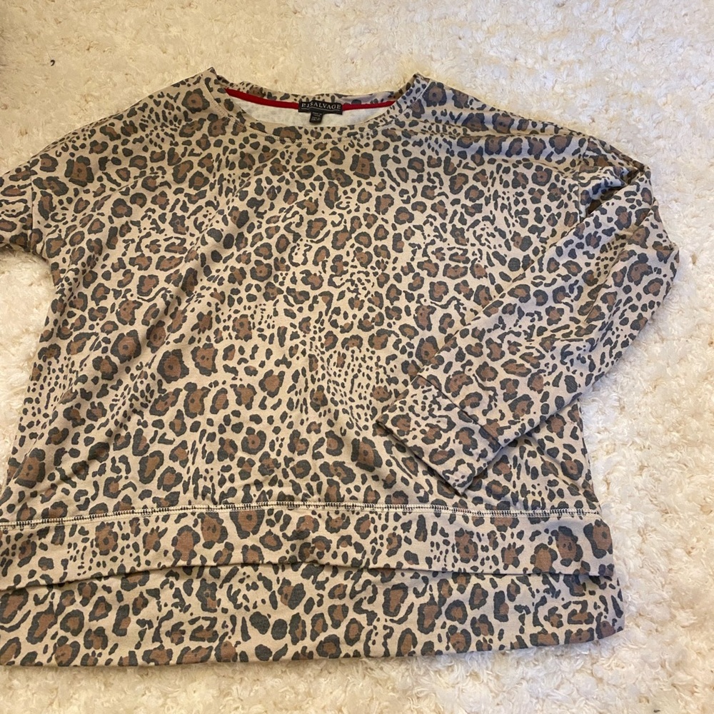 cute leopard print long sleeve shirt